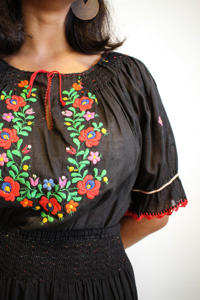 1970s Hungarian Gauzy Embroidered Set