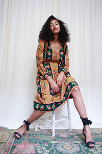 1960s Robert Courtney Paisley Floral Dress