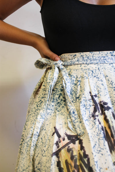 1940s Mexican Hand-Painted Wrap Circle Skirt
