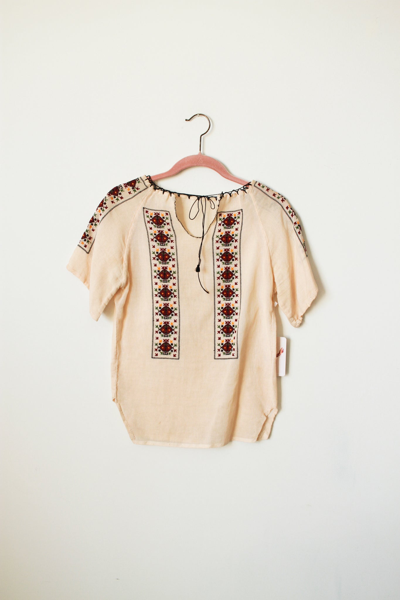 1940s Romanian Stitch Embroidered Blouse