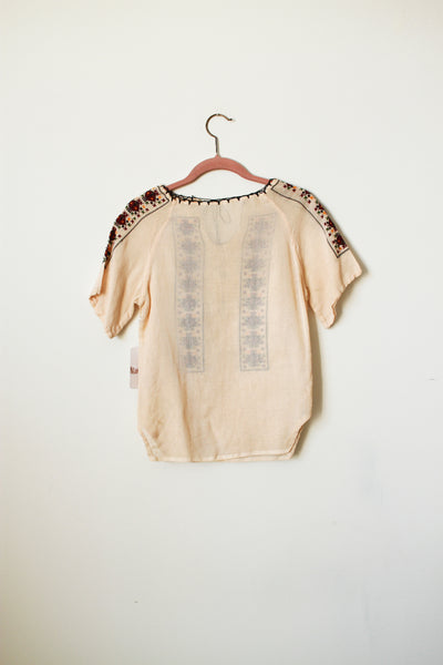 1940s Romanian Stitch Embroidered Blouse