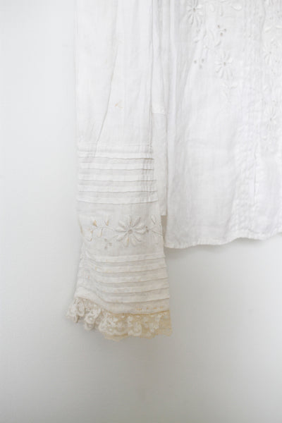 Edwardian White Cotton Embroidered Bodice