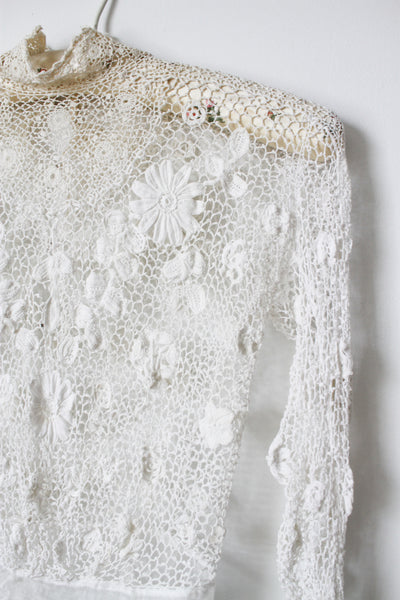 Victorian Cotton Crochet Knit Bodice