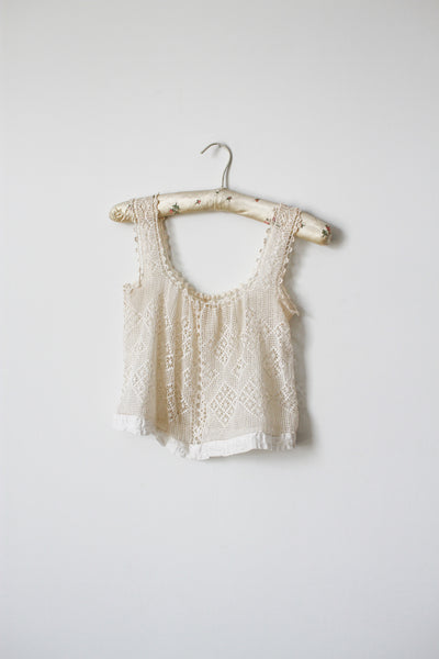 Edwardian White Crochet Crop Chemise