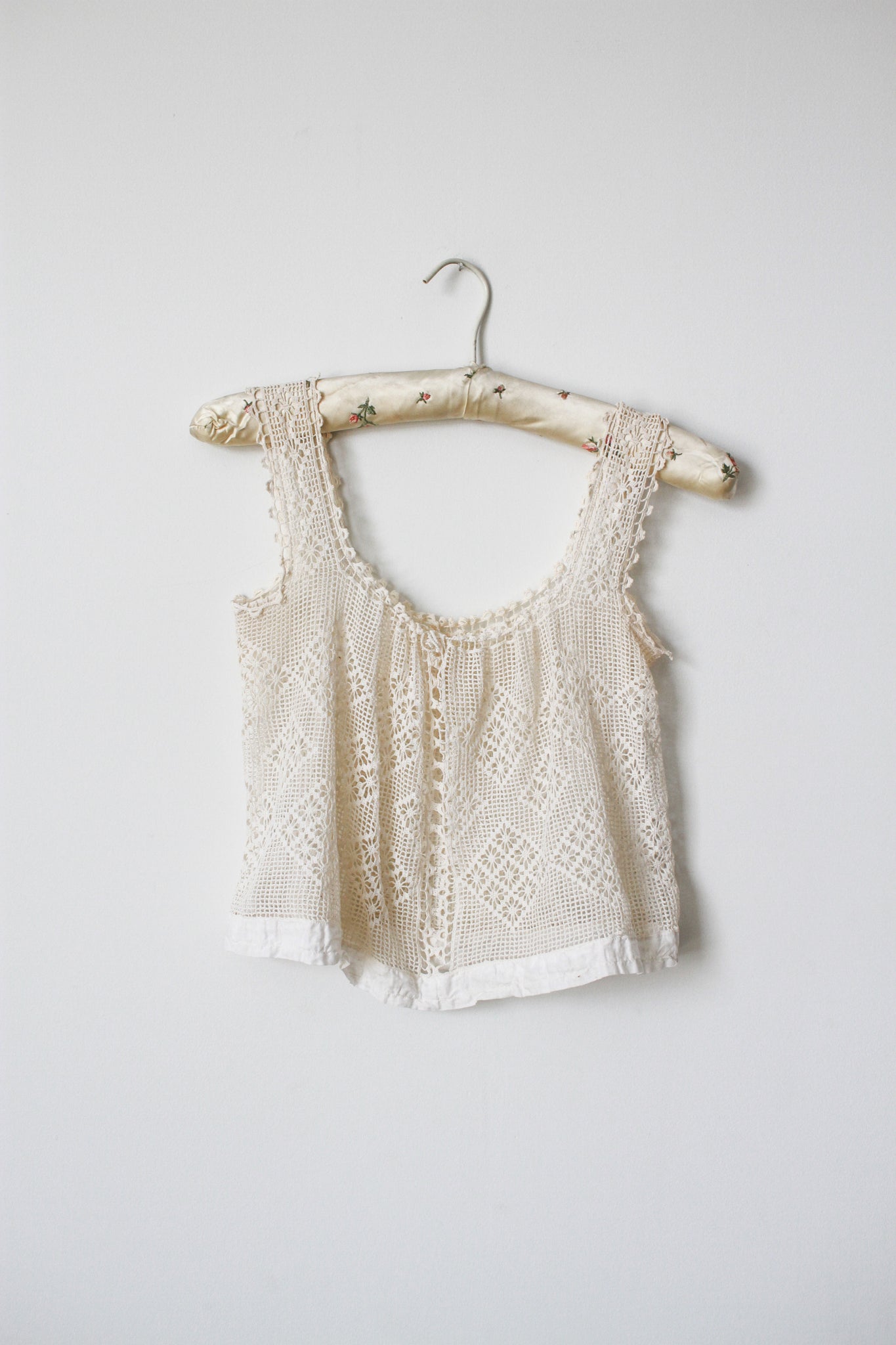 Edwardian White Crochet Crop Chemise