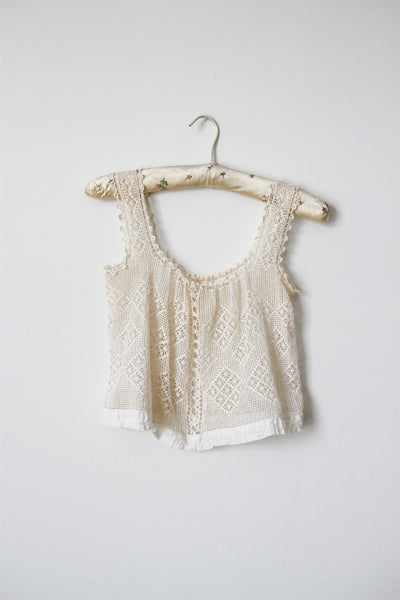 Edwardian White Crochet Crop Chemise
