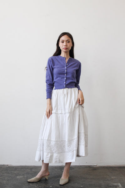 Victorian White Cotton Tiered Petticoat