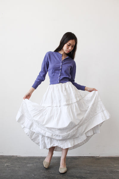 Victorian White Cotton Tiered Petticoat