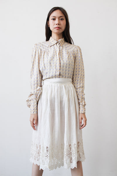 Edwardian Cotton Crochet Inlay Skirt
