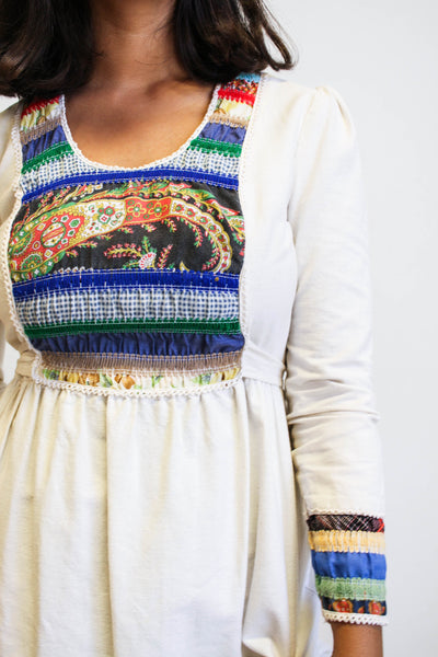 1960s Cotton Patchwork Praire Dress
