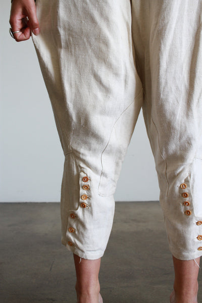 1920s Ecru Linen Men's Breeches Pants