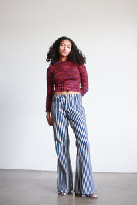 1980s Railroad Striped Cotton Jeans