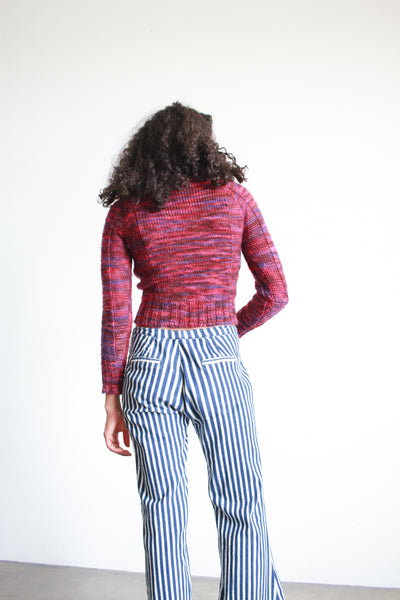 1980s Railroad Striped Cotton Jeans