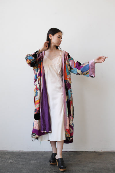 Antique Patchwork Silk Duster Robe