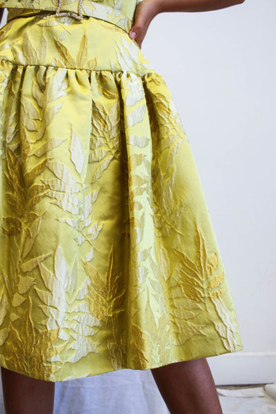 1990s Kevan Hall Silk Brocade Couture Dress