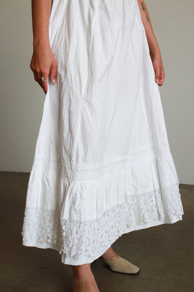 Antique Victorian White Petticoat Skirt