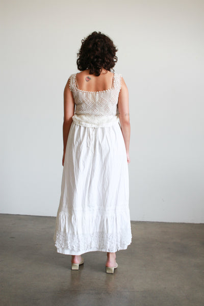 Antique Victorian White Petticoat Skirt