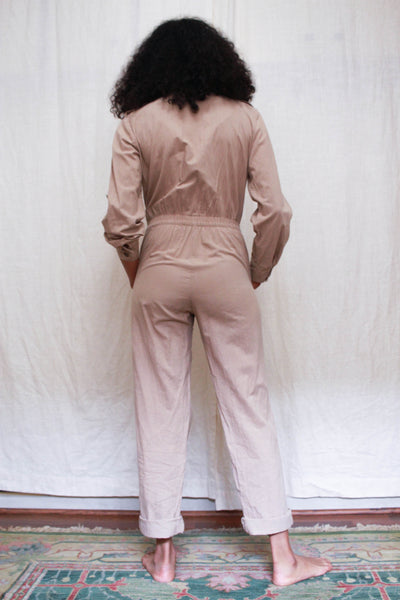 1970s Soft Cotton Khaki Jumpsuit