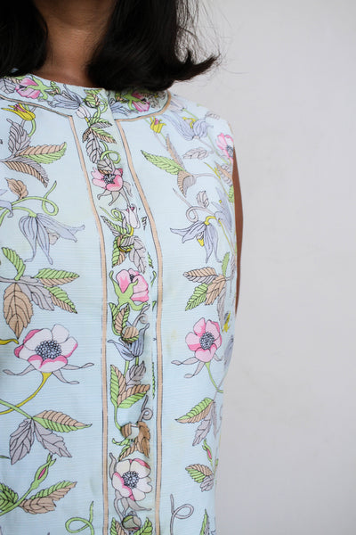 1960s Botanical Print Shift Dress