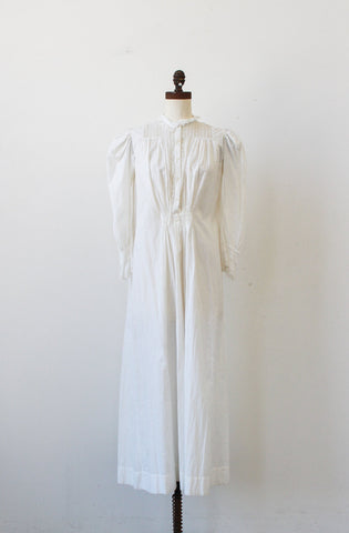 Victorian White Cotton Puff Sleeve Night Dress