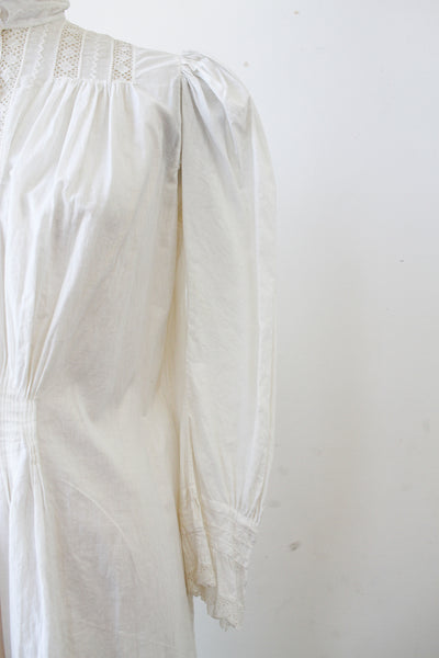 Victorian White Cotton Puff Sleeve Night Dress