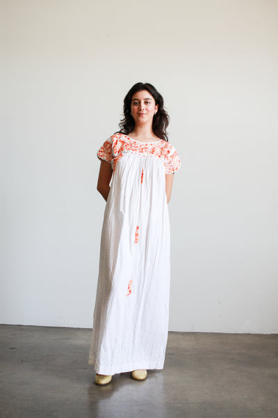1970s Mexican Embroidered Cotton Dress