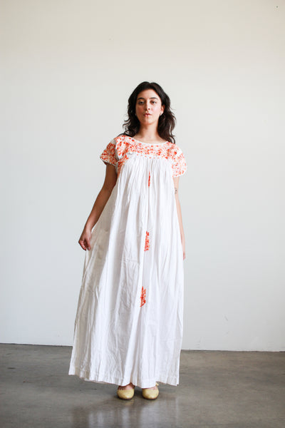 1970s Mexican Embroidered Cotton Dress