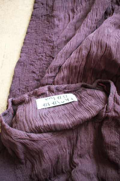 1990s Yoshiki Hishinuma Deep Violet Pleated Textured Dress