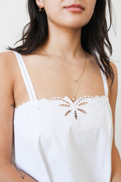 Antique French Cotton Butterfly Cutout Chemise