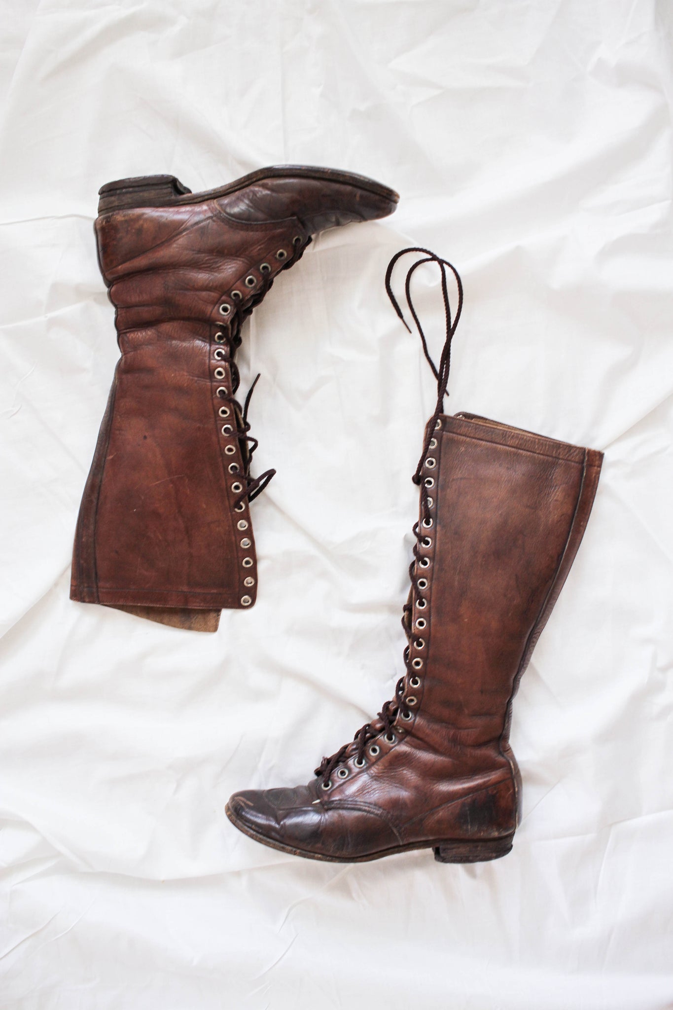 1920s Camp-Mocs Tall Leather Boots | 6.5 – Blossom Vintage