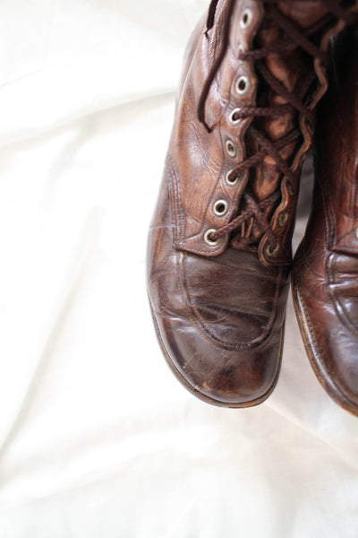 1920s Camp-Mocs Tall Leather Boots | 6.5