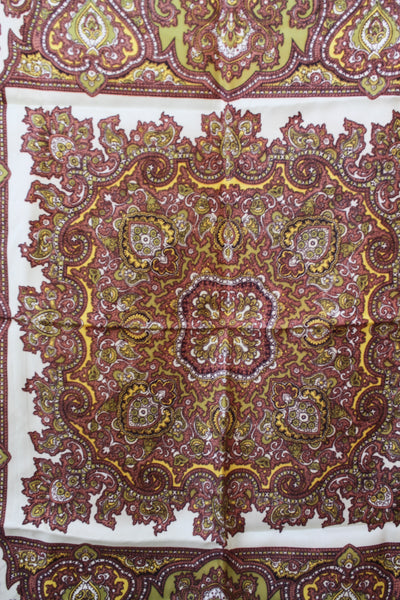 1970s Paisley Chartreuse Print Scarf