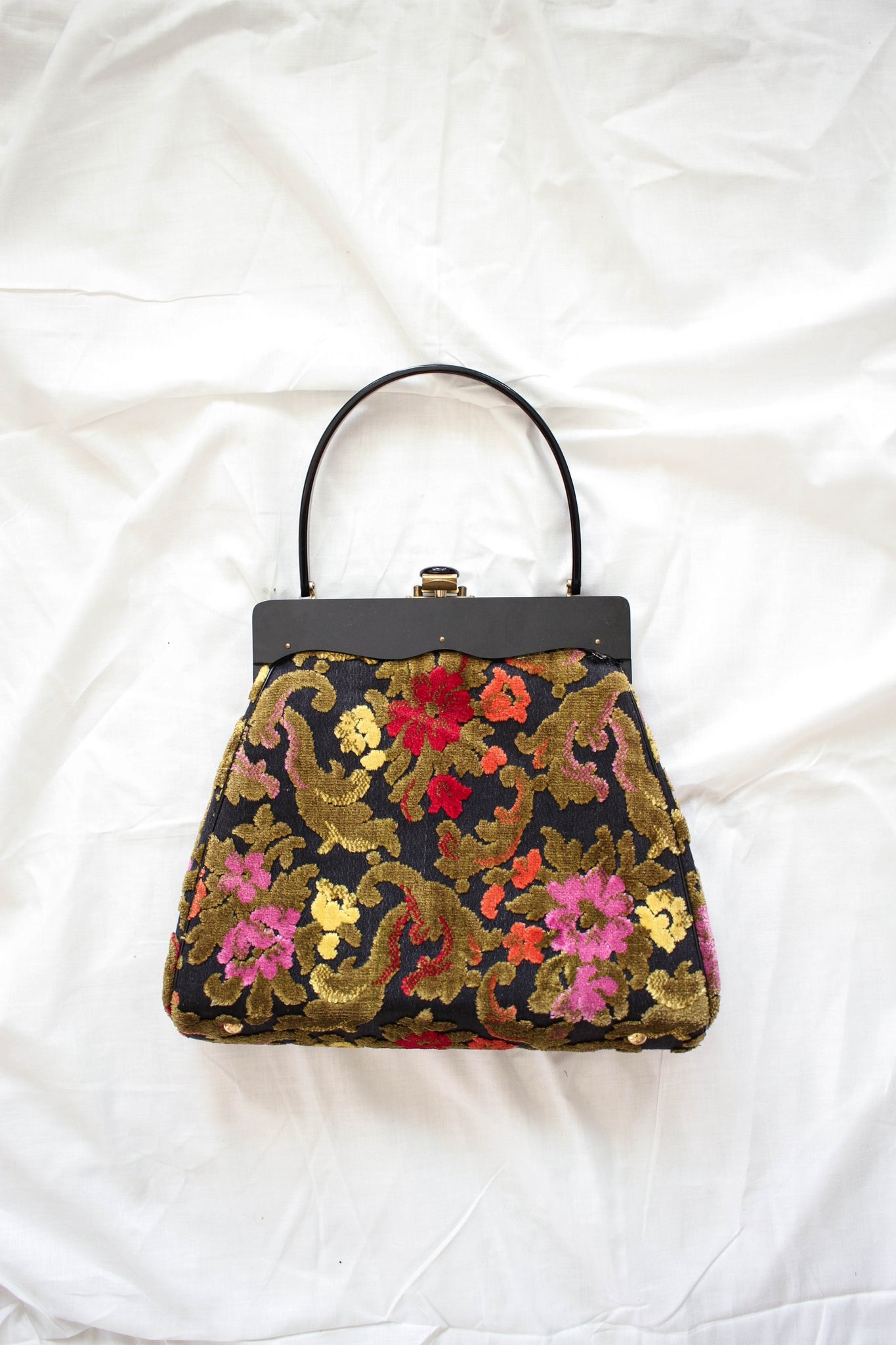 1950s Tapestry Floral Handbag