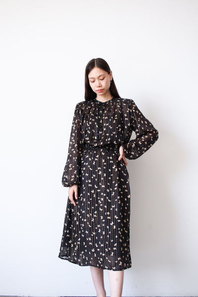 1980s Valentino Silk Floral Midi Dress