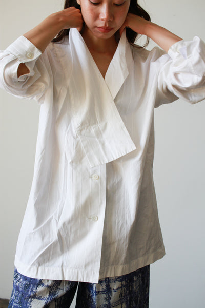1990s Issey Miyake White Collar Button Up