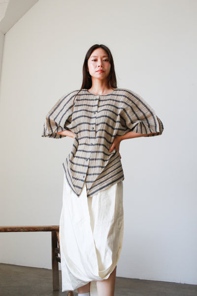 1980s Issey Miyake Iconic Pleated Structural Blouse