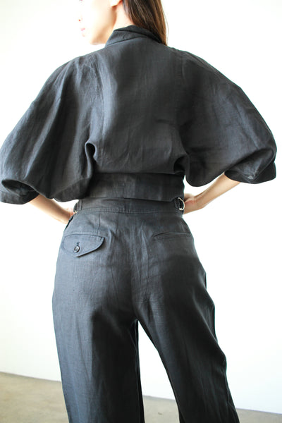 1990s Comme Des Garçons Black Linen Set