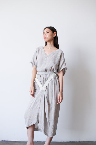 1980s Issey Miyake Grey Woven Strapped Set