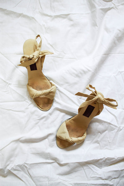 1950s Jacques Cohen Tuscan Yellow Heels | 37
