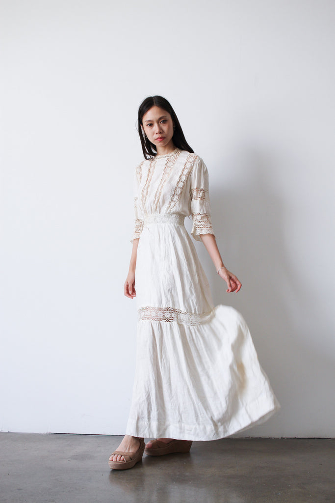 White linen hotsell lace dress