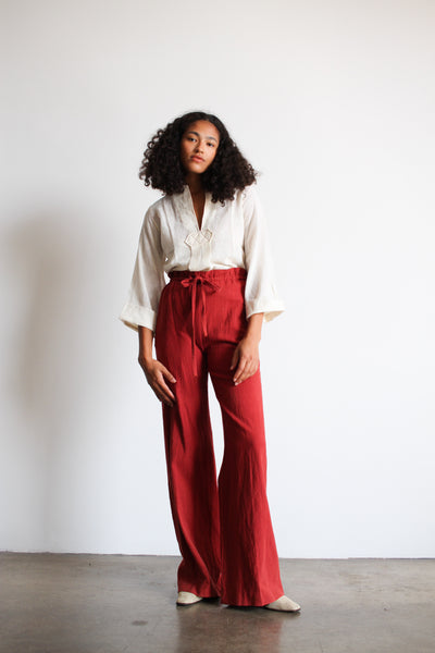 1970s Sears Brick Red Cotton Pants