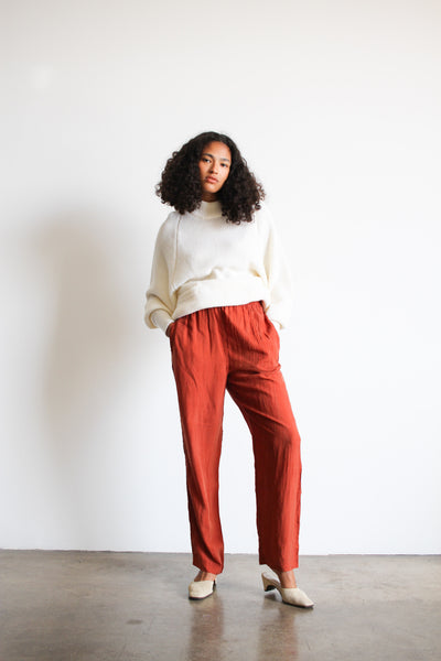1990s Persimmon Silk Trousers