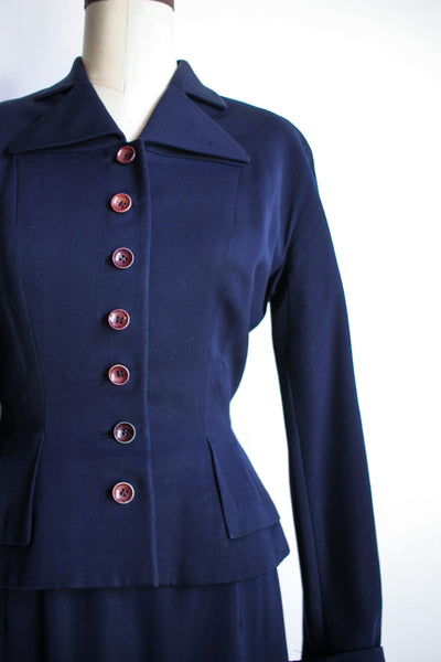 1940s Navy Wool Suit Set