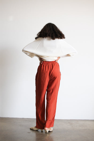 1990s Persimmon Silk Trousers