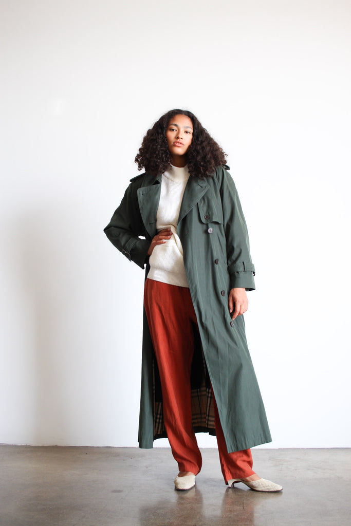 1980s Burberry Hunter Green Trench Coat – Blossom Vintage