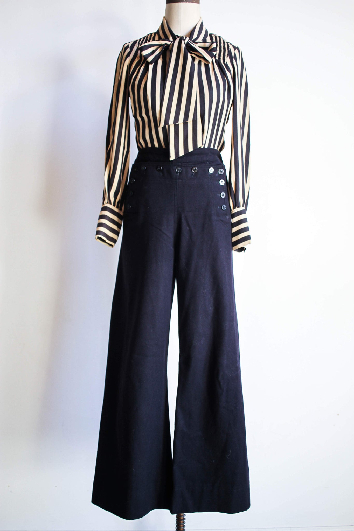 1960s Navy Wool Sailor Pants – Blossom Vintage
