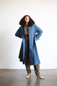 1980s Blue Denim Long Trench Coat