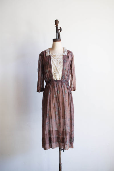 Edwardian Rare Print Cotton Voile Dress