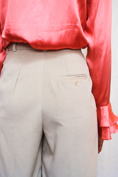 1980s Beige Corduroy High Waist Shorts