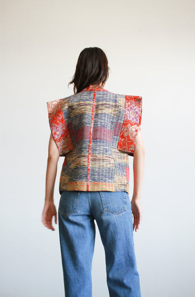 1970s Japanese Patchwork Silk Embroidered Jacket